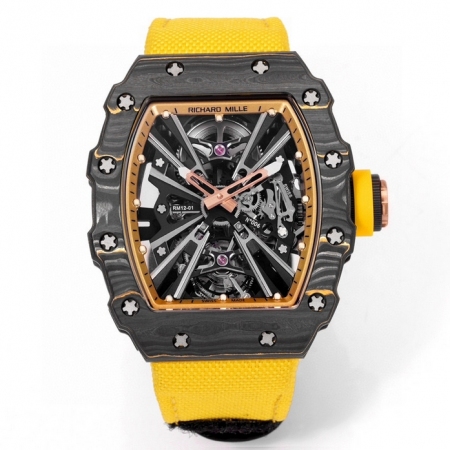 『RICHARDMILLE』里查德米尔金碳纤维RM12-01男士镂空陀飞轮腕表