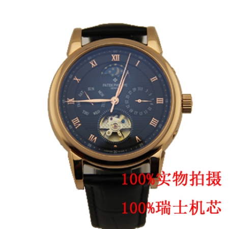 【百达翡丽PATEK PHILIPPE】多功能结构视窗陀飞轮 皮带机械男表BDFL-076