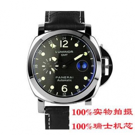 【沛纳海Panerai】GMT系列双时区秒针表圈日志视窗磨光表壳黑色超大表盘皮带机械男表PNH-016